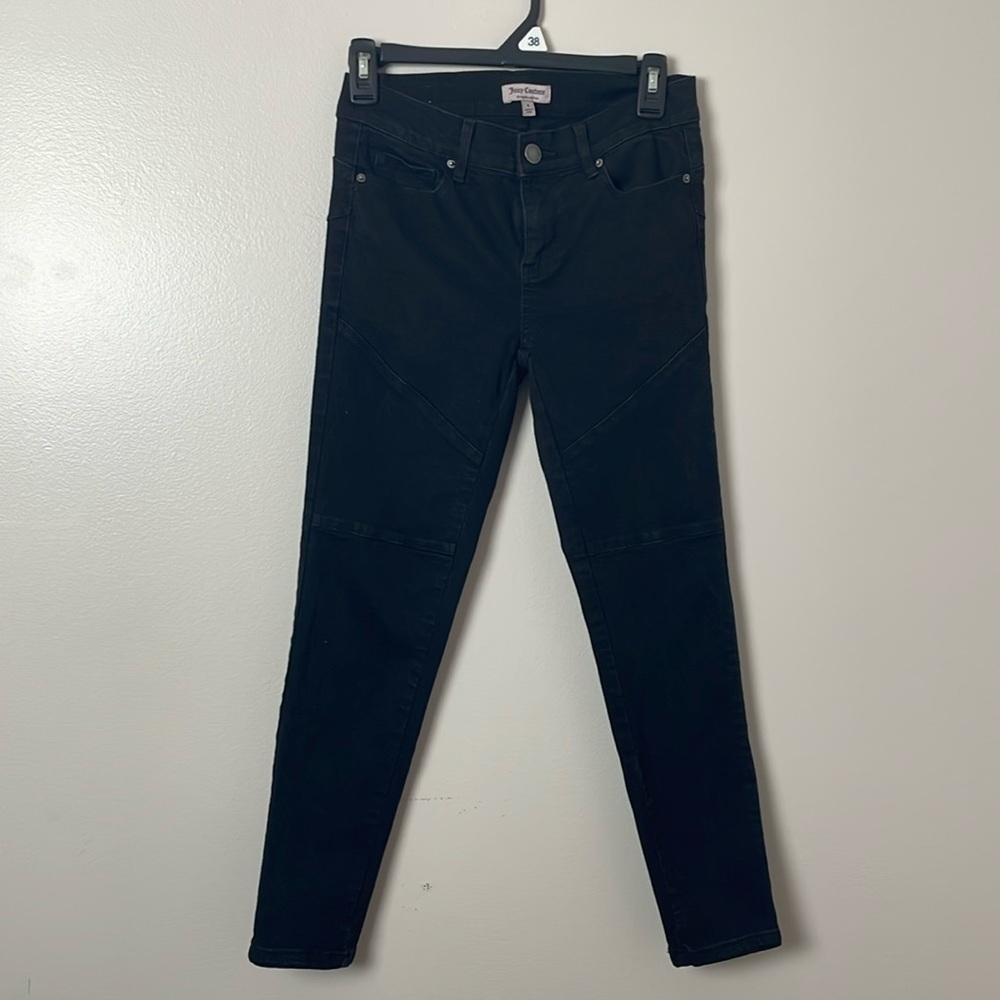 Juicy Couture Moto Skinny Stretch Jeans Cropped Black Size 4